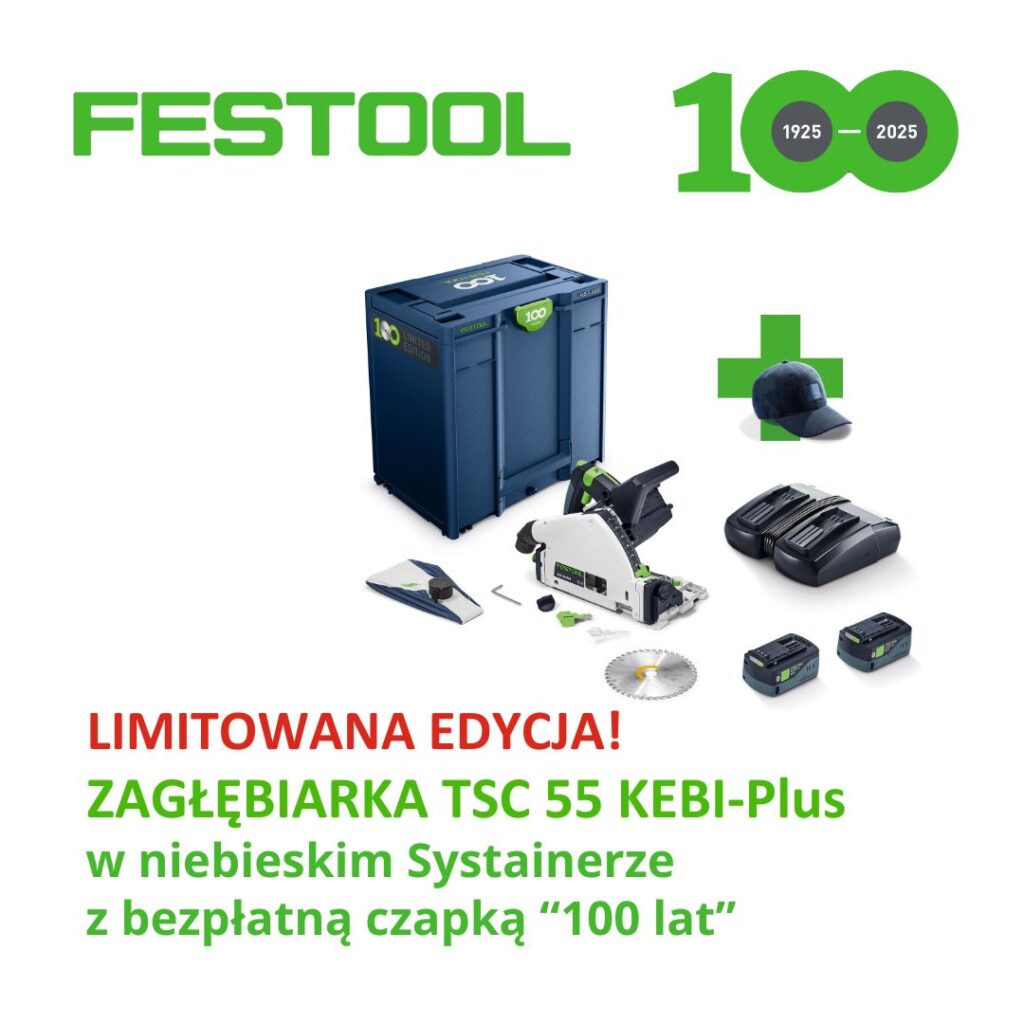 Limitowana edycja zagłebiarki TSC 55 FESTOOL - zdjęcie zestawu i krótki opis