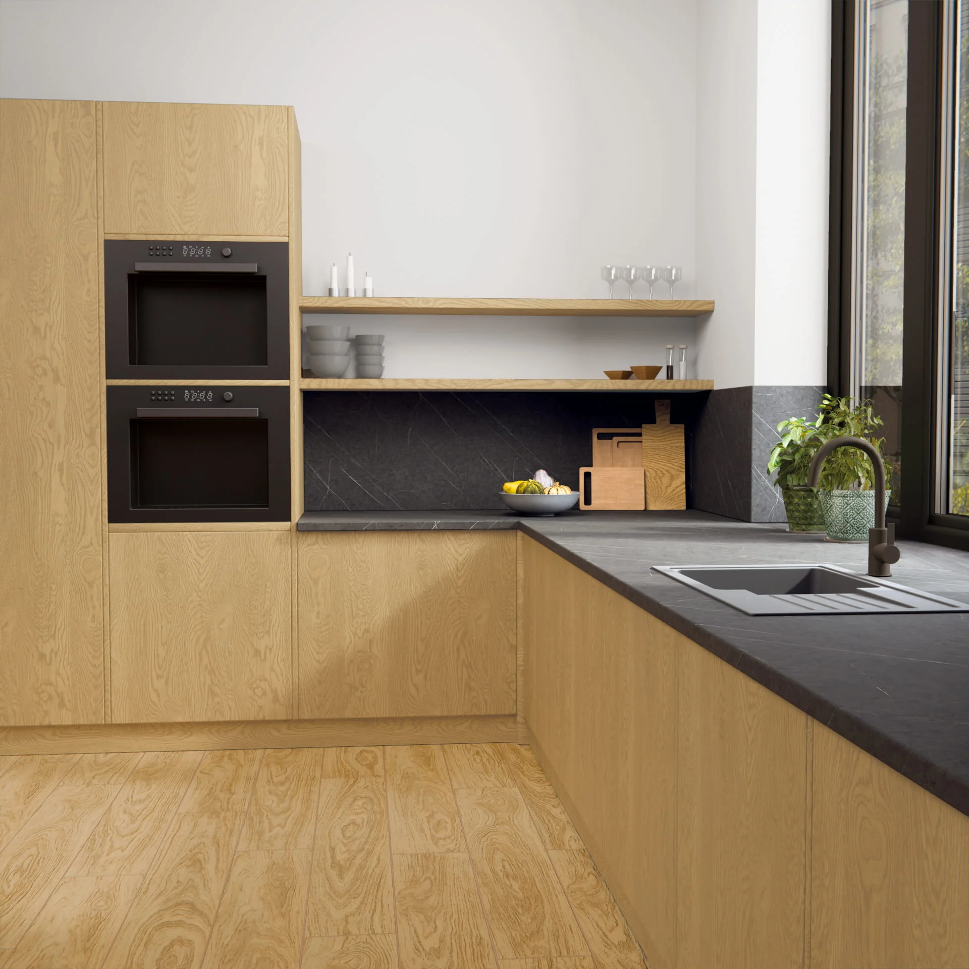 SWISSKRONO_blaty_kuchenne920_BLAT_backsplash_D4878-VL-WYTRAWNY-SZARY-KAMIEN_meble_D60654-DAB-FORNIR Płyty Backsplash Swiss Krono